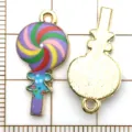 Colorful enamel alloy lollipop charm DIY jewelry accessory bracelet necklace pendant 20pcs - Lollipop / 1 Piece/Pack / Multicolor