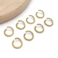 Gold Stainless Steel Open Jump Rings DIY Jewelry Making Accessories Bracelet Necklace - Round Open Jump Ring (T2734) / 10 Pieces (1x8mm) / Gold