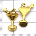 Antique gold alloy cocktail glass charms DIY jewelry making accessories pendant findings - Wine Glass (20753)