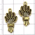 Antique gold wheat sheaf metal charms pendant DIY bracelet necklace jewelry accessories - Wine (20754)
