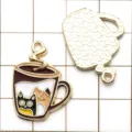 Ciondolo tazza da tè gatto cartone animato in lega per braccialetto collana gioielli. - Tazza di Caffè Gatto / 1 Pezzo/Confezione / Caffè