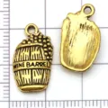 Antique gold alloy wine barrel charms for DIY bracelet necklace jewelry making accessories. - Wine Barrel (20756)