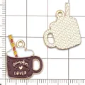 Pendente tazza di caffe zucca in smalto per accessori di gioielli braccialetto collana fai da te. - Tazza Amore Zucca / 1 Pezzo/Confezione / rosso-marrone