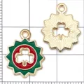 Goldfarbene Legierung Sonnenstrahl Kleeblatt Anhänger DIY Schmuck Basteln Zubehör Set - 1 Stk. Rotes Emailliertes Sonnen-Kleeblatt 18*15mm