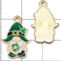 Grüner Emaille Zwerg Kleeblatt Legierung Anhänger DIY Charms Halskette Schmuck Zubehör - 1 Stk. Grünes Emailliertes Kleeblatt Zwerg 21*14mm