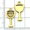 Antique gold alloy wine glass pendant charms for DIY bracelet necklace jewelry making accessories - Wine Cup (20762)