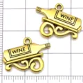 Antique gold alloy wine bottle charms DIY jewelry accessories for bracelets necklaces. - Wine Bottle (20765)