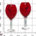 Acrylic red wine glass charms pendants for DIY jewelry making, handmade bracelets and necklaces. - Wine Glass / 1 Piece (38x16x2mm) / Red