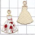 Halloween blutiges Kleid Legierung Emaillierung Anhänger Schmuck Zubehör Basteln Teile. - Halloween Blutiges Brautkleid