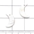 Weißes natürliches Perlmutt Mondsichel Anhänger für DIY Schmuck Zubehör und Ketten - Mond / 1 Stück/Packung (11x7mm)