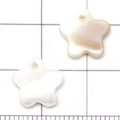 Weisser Natuerlicher Muschel Stern Anhaenger DIY Schmuck Accessoire Variante Charm Detail - Fünfblättrige Blume / 1er Pack (11x11mm)