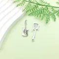 Antiksilber Legierung Gitarre Anhänger für DIY Armband Halskette Schmuckherstellung Zubehör - Gitarre (4841) / 1 Stück Packung (12x38mm) / Antiksilber