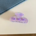 Pince à cheveux à carreaux violets avec cœurs mignons et strass, élégante pince requin en acétate. - Style à Carreaux Coeur Violet