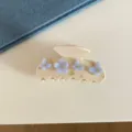 Pince à cheveux fleur en acétate avec strass, pince requin rétro élégante pour coiffure. - Style Floral Papillon Bleu