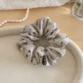 Chouchou en tissu à pois élastique esthétique accessoire de coiffure quotidien. - Kaki