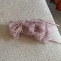 Pink floral organza hair bow banana clip sweet ponytail hair accessory for women daily wear - Pink Floral Bow Hair Clip / Pink Floral