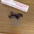 Acetate bow hair comb insert versatile vintage hair accessory for elegant hairstyles - Brown