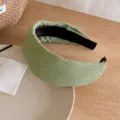 Cerchietto largo a pois verdi da donna, elegante fascia per capelli in rete per uso quotidiano. - Cerchietto Largo a Pois / Verde