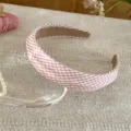 Sweet pink gingham headband for women, aesthetic checkered hair hoop, cute spring hair accessory. - Polka Dot (#3)