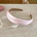 Sweet pink satin headband for women, thick hair hoop elegant hair accessory daily styling. - Polka Dot (#4)