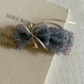 Pince banane nœud papillon en résille léopard coréenne, accessoire de cheveux élégant. - Pince Banane / Bleu