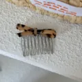 Peigne à cheveux nœud acétate élégant écaille de tortue pince latérale accessoire - Léopard Clair