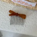 Peineta para el pelo con lazo de acetato marrón accesorio de peluquería elegante antideslizante - Café