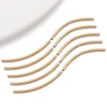 Gold curved noodle tubes diy jewelry making stainless steel spacer beads curved tubes - Smooth Curved Tube / 2x40x2mm (Hole 1.5mm) / Gold