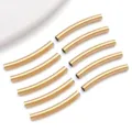Gold stainless steel curved tube beads DIY jewelry making accessories craft components - Smooth Curved Tube / 3x30x3mm (Hole 2.5mm) / Gold