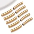 Stainless steel curved tube beads gold smooth DIY jewelry making accessories spacer charm - Smooth Curved Tube / 3x15x3mm (Hole 2.3mm) / Gold