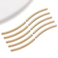 Gold curved tube DIY jewelry pendant stainless steel smooth curved connector accessory 1 piece - Smooth Curved Tube / 2.5x35x2.5mm (Hole 1.6mm) / Gold