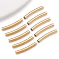 Gold curved tube beads stainless steel smooth DIY jewelry making pendant accessories. - Smooth Curved Tube / 3x25x3mm (Hole 2.5mm) / Gold