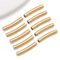 Stainless steel curved tube golden DIY jewelry accessories, smooth pendant component. - Smooth Curved Tube / 2.5x15x2.5mm (Hole 2.1mm) / Gold