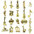 Antique gold alloy music instrument charms pendants DIY bracelet necklace jewelry accessories - Music Series Mix (SN894) / 20 Pieces/Pack / Antique Gold