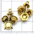 Breloques de batterie en alliage d'or ancien pendentifs d'instruments de musique pour bijoux DIY - Batterie (20878)