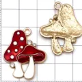 Pendentifs breloques en alliage émaillé champignon pour la création de bijoux DIY et colliers. - Champignon Rouge