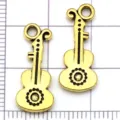Charms pendentif guitare en alliage or antique accessoires de bijoux DIY variante - Guitare (20882)