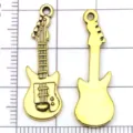 Breloques pendentif guitare en alliage or antique pour collier bracelet bijoux DIY craft - Guitare (20883)