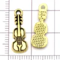 Pendentif breloque violon en alliage or antique pour fabrication de bijoux collier bracelet DIY - Guitare (20887)