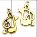 Pendentifs breloques de notes de musique or antique en alliage pour bijoux DIY - Note de Musique (20889)