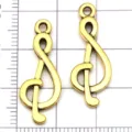 Pendentifs clé de sol en alliage or ancien pour bracelets et colliers DIY fabrication. - Note de Musique (20893)