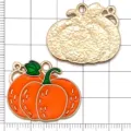 Pendentif en métal citrouille émaillé bricolage artisanat bijoux fête Thanksgiving - Citrouille Orange