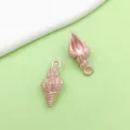 Pink shell alloy charm pendant DIY bracelet jewelry accessory, perfect for crafting cute seaside styles. - Conch (8600) / 1 Piece (9x19mm)