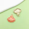 Cute pink shell alloy pendant charm DIY bracelet jewelry accessory for handmade crafts. - Shell Pendant Only (Without Chain) (14920)