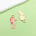 Pink Enamel Seahorse Charm Alloy DIY Bracelet Jewelry Accessory Style Variant Color - Sea Horse (14922)