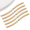 Gold curved tube spacer beads stainless steel DIY jewelry finding variant style view - Smooth Curved Tube / 2.5x25x2.5mm (Hole 2.1mm) / Gold