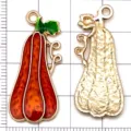 Pendentif breloque citrouille en alliage d'huile goutte colorée pour accessoires bijoux DIY - Longue Citrouille