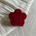 Pince à cheveux fleur rouge acétate moyenne griffe requin accessoire mignon pour coiffure - Rouge