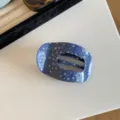 Blue star grid print hair claw clip large acetate abalone clip for women sweet hair accessory - Denim Star