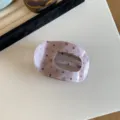 Korean style cute acetate hair claw clip with polka dot print, large size elegant hair accessory. - Pink Gray Polka Dot